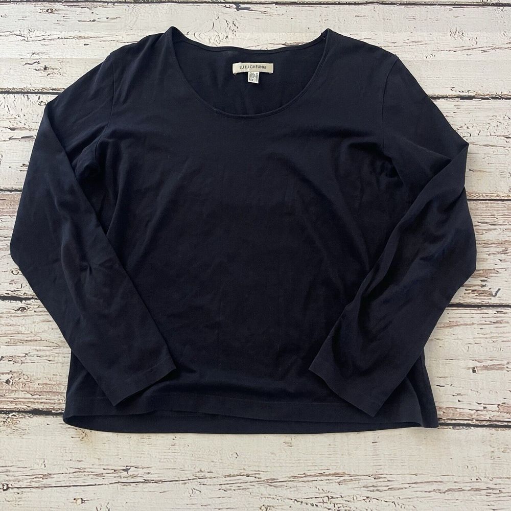 Lu Lu Cheung Womens Size 12 Top Designer Long‎ Sleeve Black